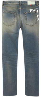 Off-White Split Slim Fit Denim Jeans Vintage Wash/White Order Off-White Split Slim Fit Denim Jeans Vintage Wash/White