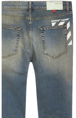 Off-White Split Slim Fit Denim Jeans Vintage Wash/White Lookbook Off-White Split Slim Fit Denim Jeans Vintage Wash/White