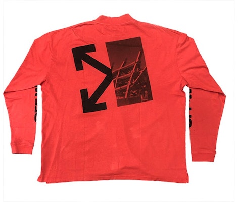 Off-White Kaos Lengan Panjang Logo Arrows Terbelah Merah Order Off-White Kaos Lengan Panjang Logo Arrows Terbelah Merah
