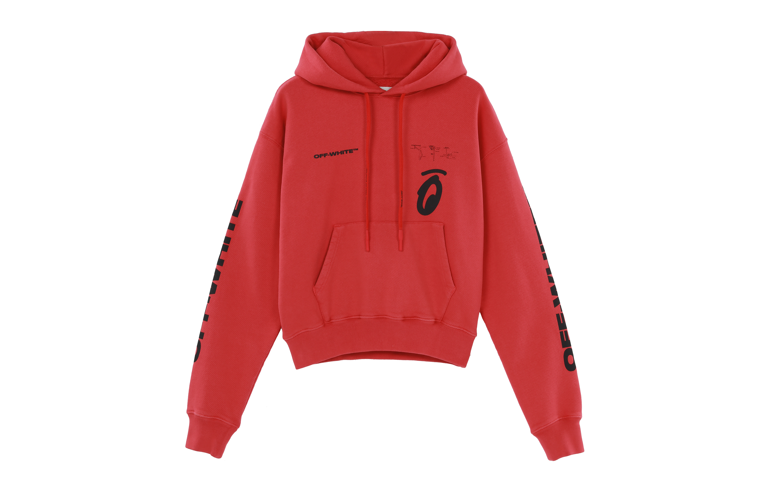 OFF-WHITE Splitted Arrows Oversized Graffiti Hoodie for Men OMBB037E19D250102010