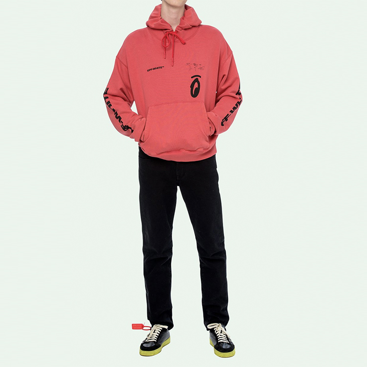 OFF-WHITE Splitted Arrows Oversized Graffiti Hoodie for Men OMBB037E19D250102010 圖 4