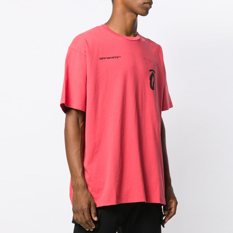 OFF-WHITE Splitted Arrows Oversized Red Tee FW19 OMAA038E191850102010 圖 5