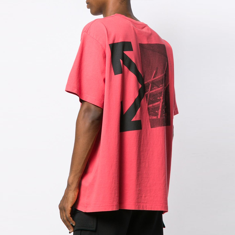 OFF-WHITE Splitted Arrows Oversized Red Tee FW19 OMAA038E191850102010 圖 6