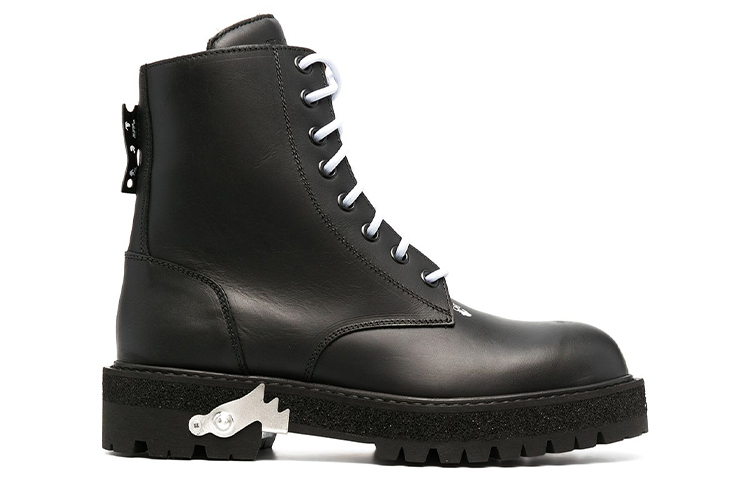 Order But Off-White Sponge Combat Boot 'Hitam' OMID003R21LEA0011000