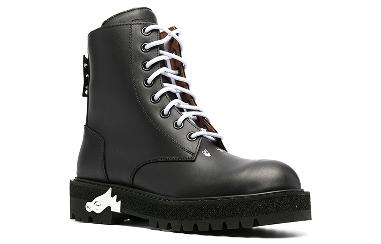 Lookbook But Off-White Sponge Combat Boot 'Hitam' OMID003R21LEA0011000