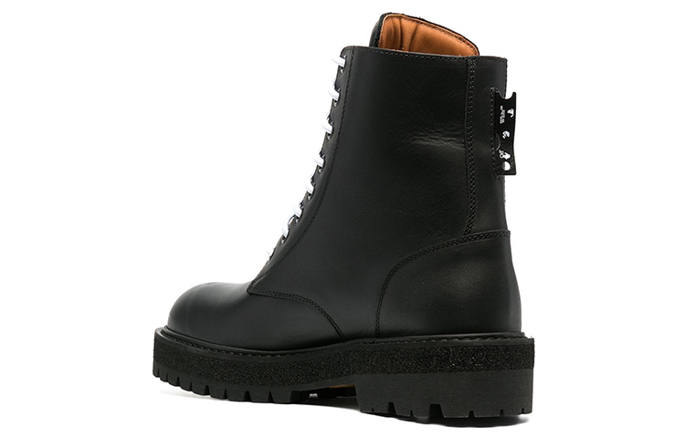 Shop But Off-White Sponge Combat Boot 'Hitam' OMID003R21LEA0011000
