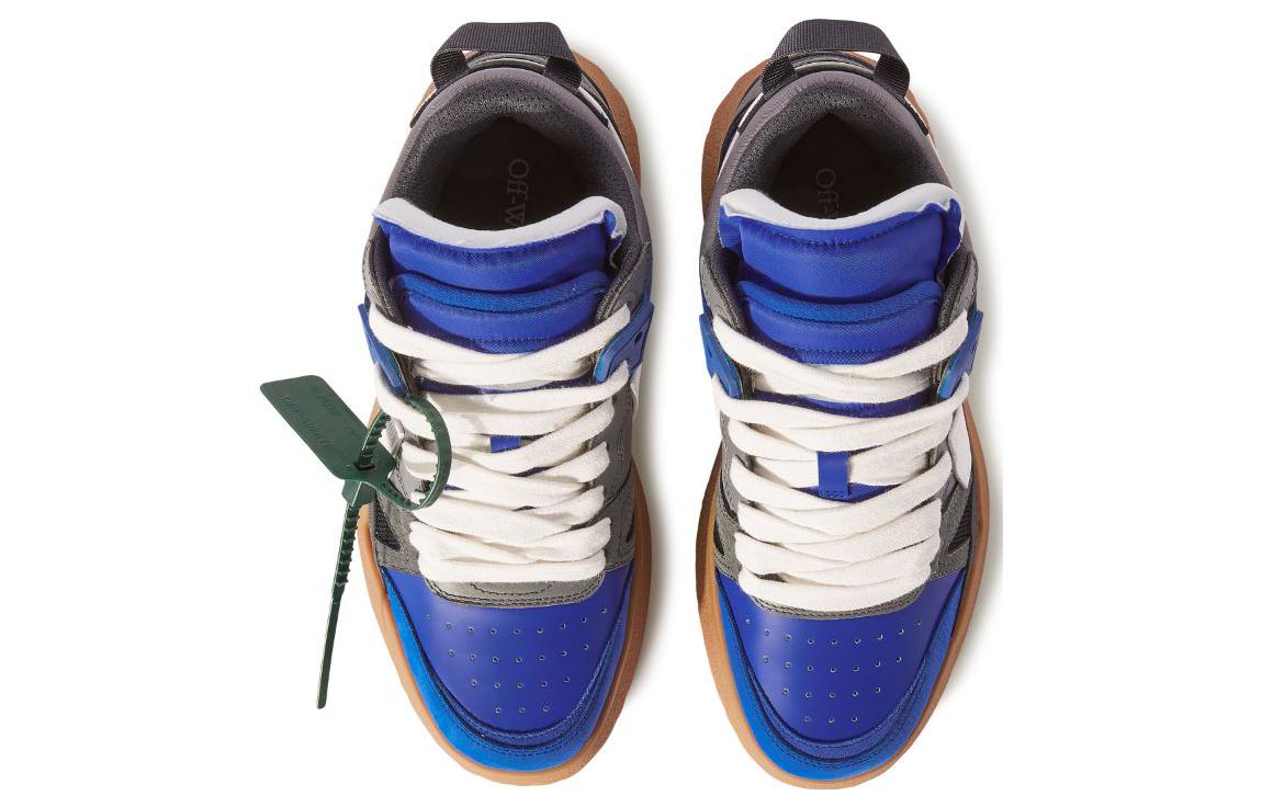 Shop Snekers Off-White Sponge Mid-Top 'Biru Putih Kelabu Coklat Muda' OMIA234F23LEA0026901