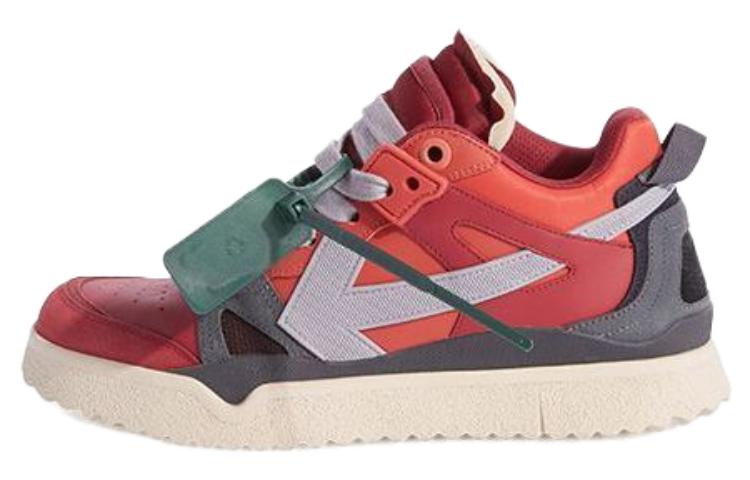 Off-White Sponge Mid-Top Sneakers 'Red Grey' OMIA234F23LEA0022506