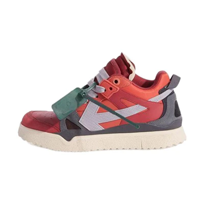 Off-White Sponge Mid-Top Sneakers 'Red Grey'