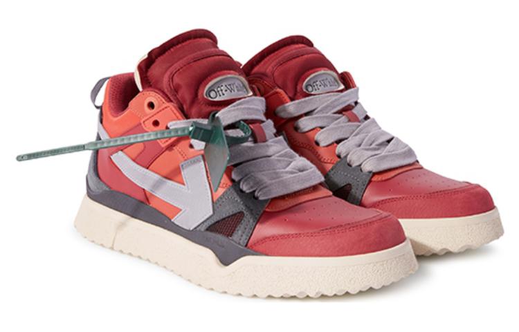 Order Off-White Sponge Sepatu Mid-Top 'Merah Abu-Abu' OMIA234F23LEA0022506