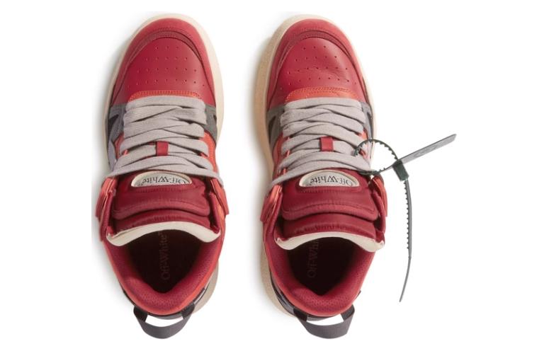 Shop Off-White Sponge Sepatu Mid-Top 'Merah Abu-Abu' OMIA234F23LEA0022506