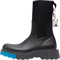 Off-White Sponge Rubber Rain Boot 'For Rainy Days - Black Blue' OMIA230F21MAT001-1001 Off-White Sponge Rubber Rain Boot 'For Rainy Days - Black Blue' OMIA230F21MAT001-1001