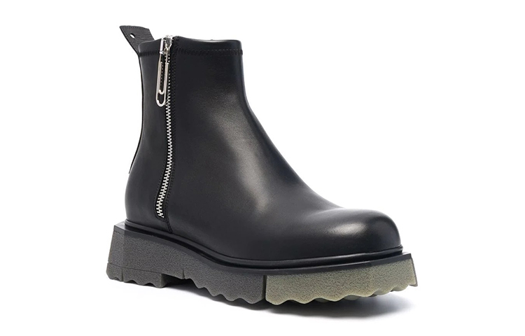 Off-White Sponge Sole Leather Zip Boot 'Black Military Green' 圖 2