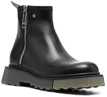 OFF-WHITE 皮革 拉鍊 短靴 黑色 Order OFF-WHITE 皮革 拉鍊 短靴 黑色