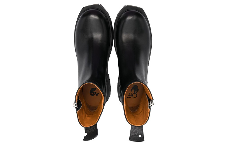 Lookbook OFF-WHITE 皮革 拉鍊 短靴 黑色