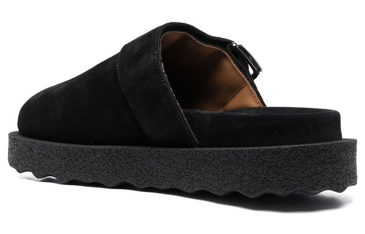 Shop Off-White Spongesole Clogs Hitam Suede OMIJ001C99LEA0011056