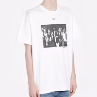 Details for OFF-WHITE 噴塗箭頭圖案白色圓領T恤 OMAA038R201850150110