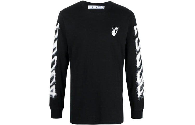 OFF-WHITE Spray Marker Arrows Long Sleeve T-shirt Black White