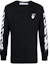Buy OFF-WHITE 噴漆箭頭圖案長袖 T 恤 黑白色