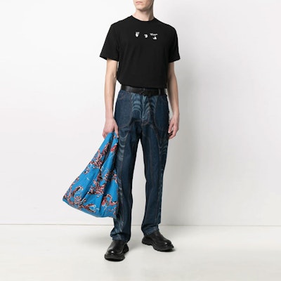 OFF-WHITE Spray Marker T-shirt Black Blue Order OFF-WHITE Spray Marker T-shirt Black Blue
