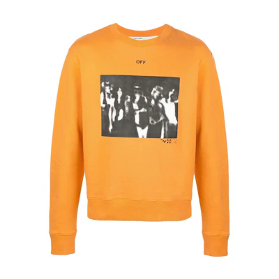 OFF-WHITE Spray Paint Print Crewneck Sweatshirt Orange Regular Fit. OMBA025R20E300151910