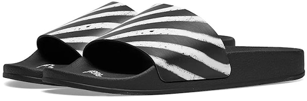 Off-White 喷雾条纹拖鞋 '黑白' OMIA087S19C220371001 Order Off-White 喷雾条纹拖鞋 '黑白' OMIA087S19C220371001