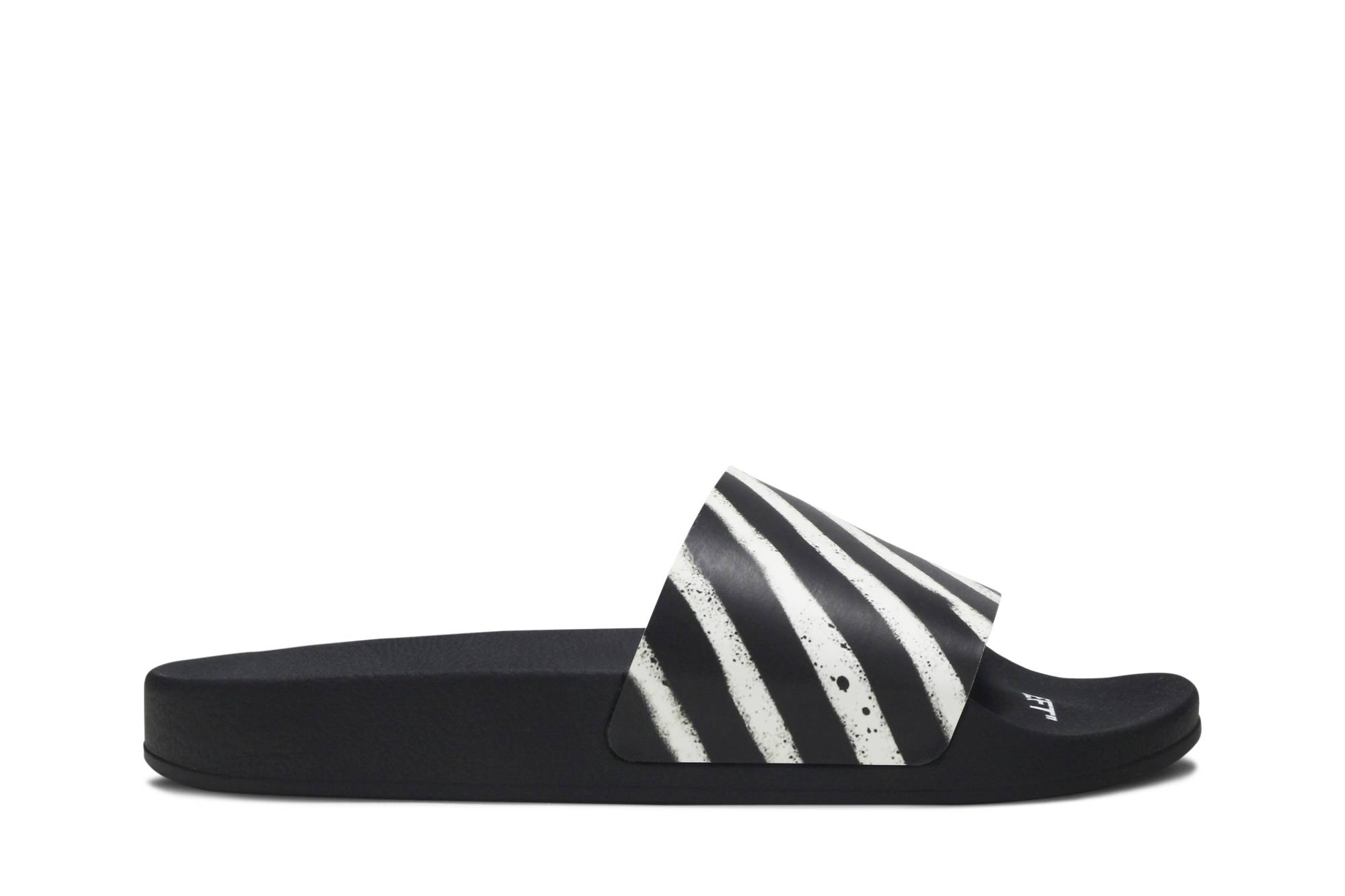 Off-White Spray Stripes Slider 'Black White'