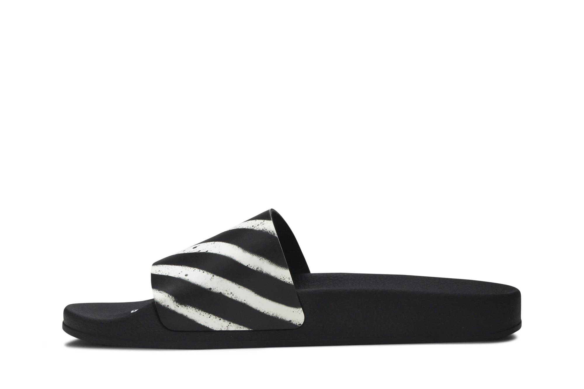 Off-White Spray Stripes Slider 'Black White' 圖 3