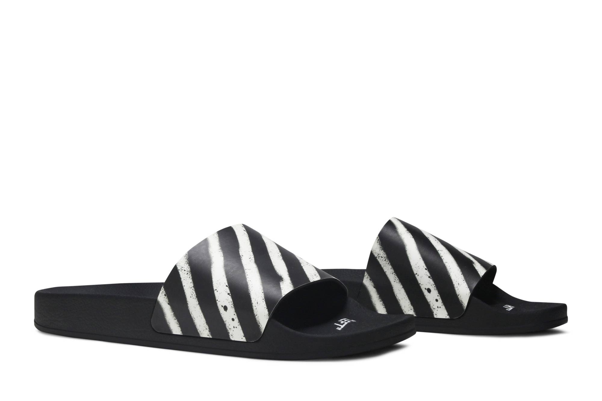 Off-White Spray Stripes Slider 'Black White' 圖 8