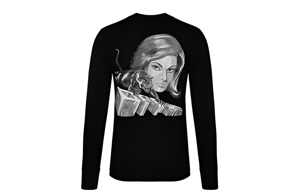 OFF-WHITE SS19 3D Pattern Crew Neck Black Pullover Sweatshirt OMAB021R191850041088