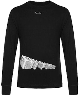 OFF-WHITE SS19 Jersey Negro con Diseño 3D Cuello Redondo Sudadera OMAB021R191850041088 Lookbook OFF-WHITE SS19 Jersey Negro con Diseño 3D Cuello Redondo Sudadera OMAB021R191850041088