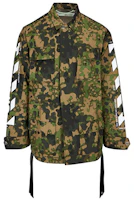Off-White SS19 Arrow Cotton Jacket Camo Green Outerwear OMEL006S19A660249901 Off-White SS19 Arrow Cotton Jacket Camo Green Outerwear OMEL006S19A660249901