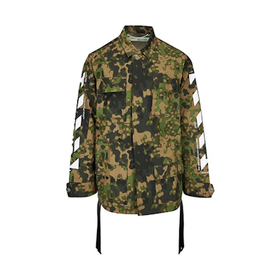Off-White SS19 Arrow Cotton Jacket Camo Green Outerwear OMEL006S19A660249901