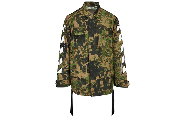 Order Off-White SS19 箭头迷彩绿色棉夹克外套 OMEL006S19A660249901