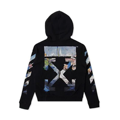 OFF-WHITE SS19 Arrow Print Zip Hoodie Men Black OMBE001G20FLE0011088