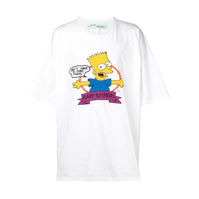 OFF-WHITE SS19 Bart Simpson Oversized T-Shirt White Men OMAA066S191850040188