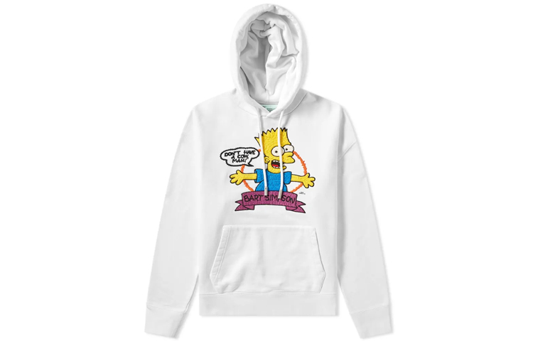 OFF-WHITE SS19 Bart Simpson Print Hoodie White Men OMBB037S19D250040188