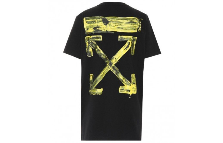OFF-WHITE SS19 Black Graphic Arrow Back Print T-Shirt OMAA027F191850101060