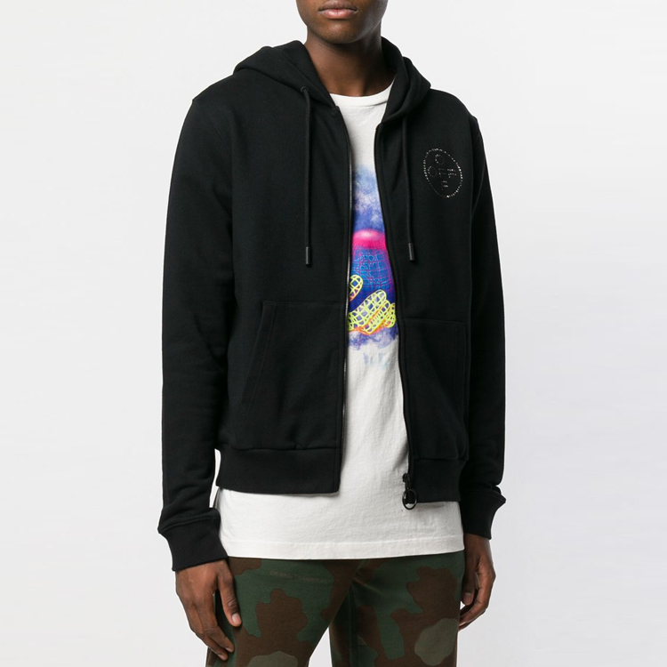 OFF-WHITE SS19 Black Logo Rhinestone Hoodie OMBE001R190030101008 圖 4