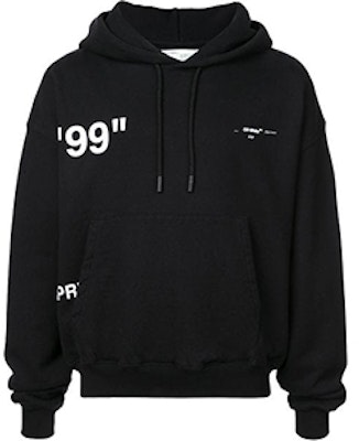 OFF-WHITE SS19 Hoodie Hitam Loose Fit dengan Grafis Belakang. OMBB037R19B970011088 Order OFF-WHITE SS19 Hoodie Hitam Loose Fit dengan Grafis Belakang. OMBB037R19B970011088