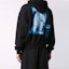 Shop OFF-WHITE SS19 Hoodie Hitam Loose Fit dengan Grafis Belakang. OMBB037R19B970011088