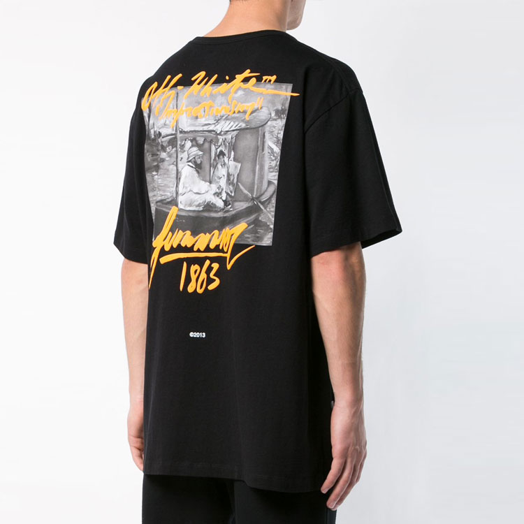 OFF-WHITE SS19 Black Printed Cotton Loose Fit T-Shirt OMAA038R191850091088 圖 5