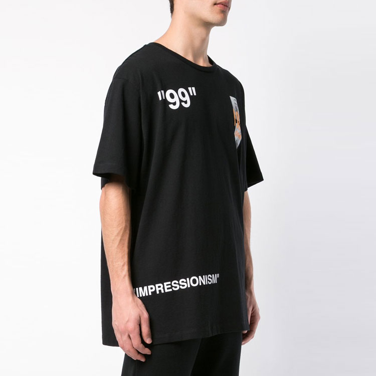 OFF-WHITE SS19 Black Printed Cotton Loose Fit T-Shirt OMAA038R191850091088 圖 6
