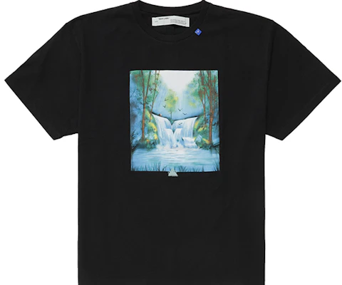 Camiseta Negra OFF-WHITE SS19 con Estampado de Cascada. OMAA038E191850151088 Order Camiseta Negra OFF-WHITE SS19 con Estampado de Cascada. OMAA038E191850151088