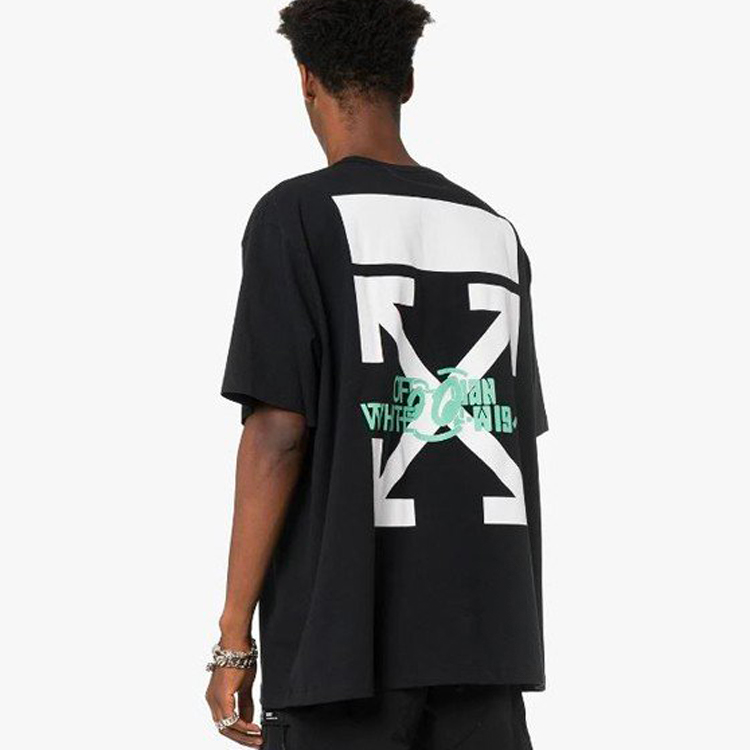 Purchase Camiseta Negra OFF-WHITE SS19 con Estampado de Cascada. OMAA038E191850151088