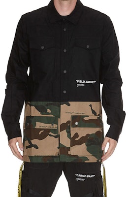 OFF-WHITE SS19 迷彩拼接黑色長袖外套 OMGA062E188110101001 Lookbook OFF-WHITE SS19 迷彩拼接黑色長袖外套 OMGA062E188110101001