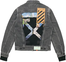 Lookbook OFF-WHITE SS19 經典油畫箭頭印花灰色牛仔外套 男款 OMYE019R19C270120888