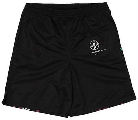 OFF-WHITE SS19 Diag Stencil Mesh Shorts Hitam "99" Hitam/Pink Lelaki OMCI005R191010151028 Order OFF-WHITE SS19 Diag Stencil Mesh Shorts Hitam "99" Hitam/Pink Lelaki OMCI005R191010151028