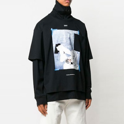 OFF-WHITE 男款双层图案拉链领长袖T恤 SS19系列 OMAB027R191850081088 Purchase OFF-WHITE 男款双层图案拉链领长袖T恤 SS19系列 OMAB027R191850081088