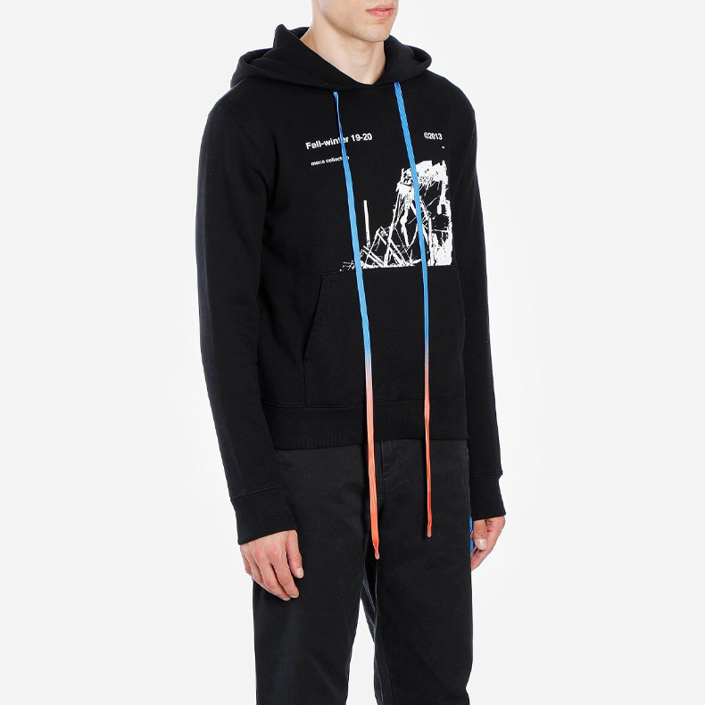 Purchase Off-White SS19 Baju Sweatshirt Lengan Panjang Grafik Hitam Lelaki OMBB034F19E300131001